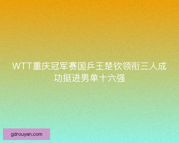 WTT重庆冠军赛国乒王楚钦领衔三人成功挺进男单十六强