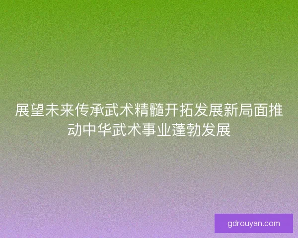 展望未来传承武术精髓开拓发展新局面推动中华武术事业蓬勃发展